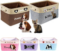 Personalized Dog Toy Basket - Custom Dog Toy Box with Pet's Name - Collapsible Cute Basket with Handles - Storage Organizer