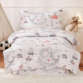 JSD Mermaid Toddler Bedding Set, 4 Piece Ocean Theme Bed-in-a-Bag Toddler Comforter Sheet Set, Machine Washable