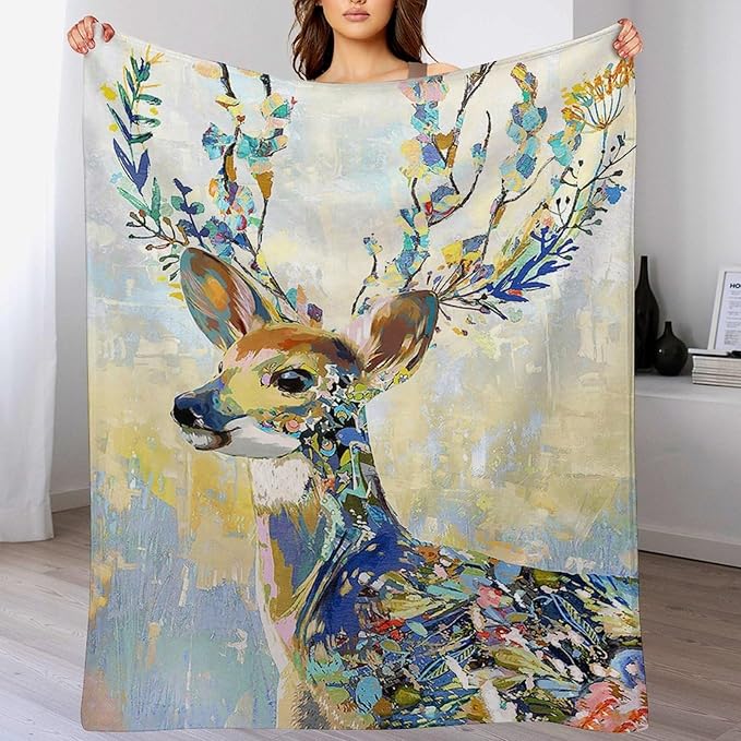 Deer Blanket Forest Deer Gifts for Girls Boys Woman Kids Hunting Lover Throw Blankets Soft Blanket Warm Fleece Flannel Plush Blankets for Bed Sofa Couch 40"x50"