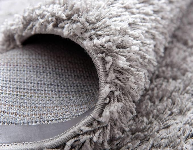 Unique Loom Solid Shag Collection Area Rug (2' 6" x 19' 8" Runner, Cloud Gray)