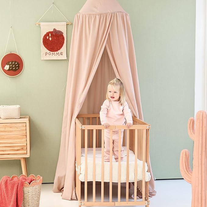 Nougat Kids Bed Canopy for Child Bedroom | Nursery Crib Hanging Curtain | Baby Mosquito Net Bedding for Girls Play Room Decoration | Reading Nook Canopies Toddler Dome Tent