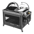 Pamo Babe 1-Second Setup 5-in-1 Playard for Babies - Heavy-Duty Steel Frame for Safe Sleep Space, Portable Crib with Zip Door & Changing Table, Locking Wheels, Breathable Mesh