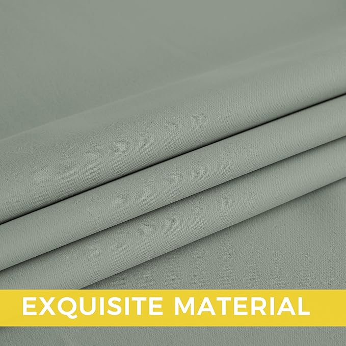 NICETOWN Sage Green Room Darkening Curtains 68 Inches Long 2 Panels for Living Room, Bedroom, Nursery Summer Thermal Insulated Blackout Drapes Grommet Noise Reducing Window Treatment, W40