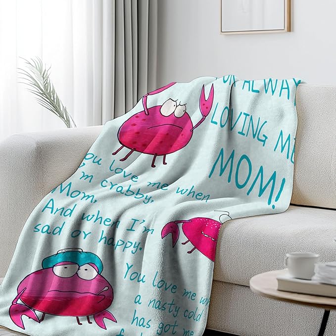 Gifts for Mom, Birthday Gifts for Mom from Daughter, Mother Gifts for Mothers Day Christmas Thanksgiving, Soft Throw Blanket from Son for Sofa Couch 50" x 60"
