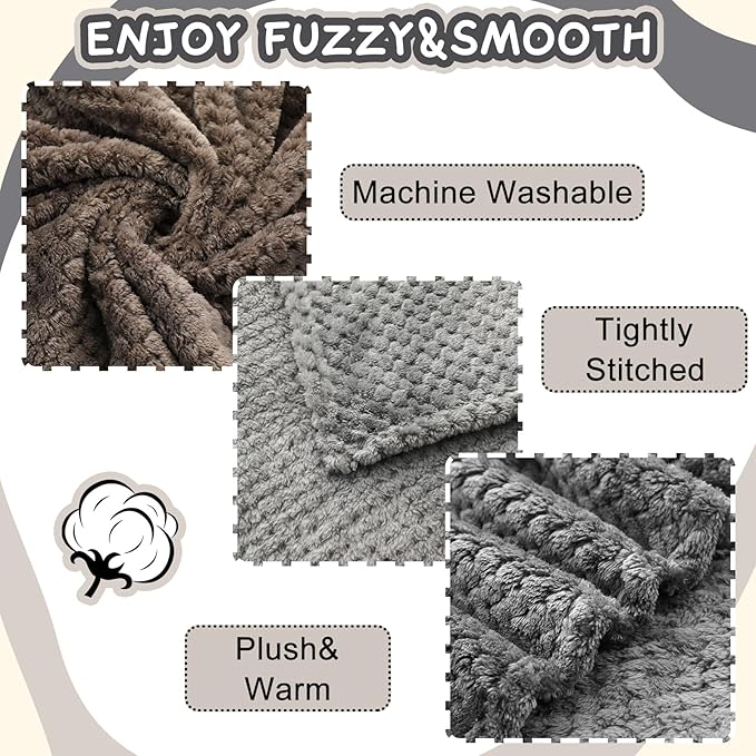 Frienda 4 Pcs Baby Fuzzy Blanket Fluffy Baby Blanket for Boys Girls Soft Warm Infant Newborn Toddler Receiving Nursery Bed Supplies, 32 x 24 Inch(Grey Color)