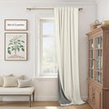 Extra Wide 70 Inch Blackout Curtains & Drapes 108 Inch Long 2 Panel for Sliding Glass Doors Modern Farmhouse Linen Blend Heavy Floor to Ceiling Large Window Bedroom Drape 70x108 Length Cream Off White
