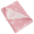 NTBAY 3 Layer Toddler Blanket, Muslin Cotton Jacquard Bed Blankets, Lightweight Thermal Baby Blanket, Super Soft and Warm Crib Blanket for All Seasons, Decoration Gift, 30"x40", Pink Pineapple