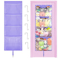 Hanging Stuffed Animal Storage, Over Door Large Plush Toy Organizer with Metal Hook, Baby Accessory Holder Idea for Nursery, Doll & Bear Mesh Hammock Bag for Girl Boy Kid Room