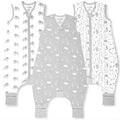 Mama Cheetah Toddler Sleep Sack with Feet 4T-5T, 0.5 TOG Organic Cotton Baby Wearable Blankets with Legs, Baby Sleeping Bag for Walkers, Early Walker X-Large, 3-Pack