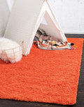 Unique Loom Solid Shag Collection Area Rug (7' 1" x 10' Rectangle, Tiger Orange)