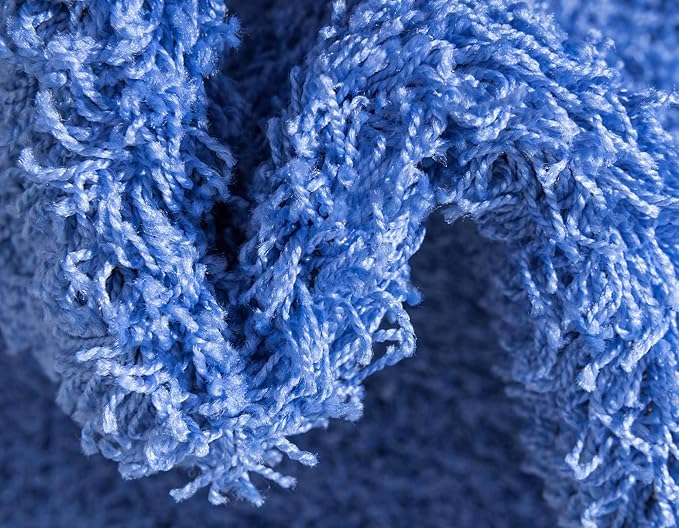 Unique Loom Solid Shag Collection Area Rug (8' x 10' Rectangle, Periwinkle Blue)
