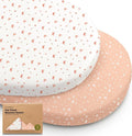 2-Pack Baby Bassinet Sheets Girl, Boy - 33x17 Viscose Derived from Bamboo Bedside Mattress Fitted Bassinet Sheets, Compatible with Halo Bassinest Swivel Sleeper, Baby Delight, Graco(Butterflies)