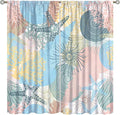 Nautical Blackout Curtain Beach Theme Starfish Seashell Nautical Rustic Ocean Sea Vintage Retro Coastal Summer Bedroom Set 2 Panels,84x84 Inches