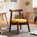DAYAURS Toddler Chair Comfy Sherpa Kid Chairs, Armless Reading Chair for Kids Bedroom, Boys Girls Desk Chairs for Ages 2-5, Solid Wooden Stool Kids Furniture for Playroom/Preschool/Nursery, Yellow