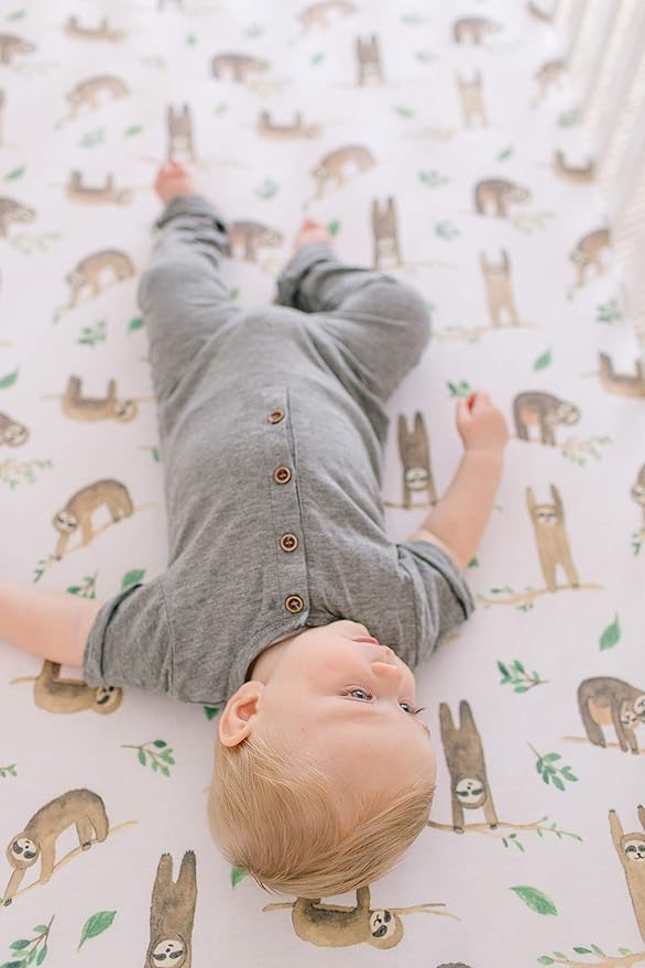 Copper Pearl Premium Knit Crib Sheets: Breathable and Soft, Fitted for Standard Mattresses, Perfect for Baby Registry or Shower Gift, Noah