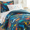 Wildkin 5-Piece Twin Bedding Set – 100% Cotton Comforter, Sheets & Pillowcase for Cozy Cuddles - Jurassic Dinosaurs