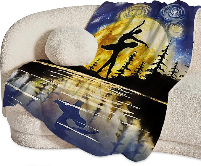 Ballet Blanket Dance Gifts for Girls Dancer Boys Woman Kids Dance Lover Throw Blankets Soft Blanket Warm Fleece Flannel Plush Blankets for Bed Sofa Couch 40"x50"