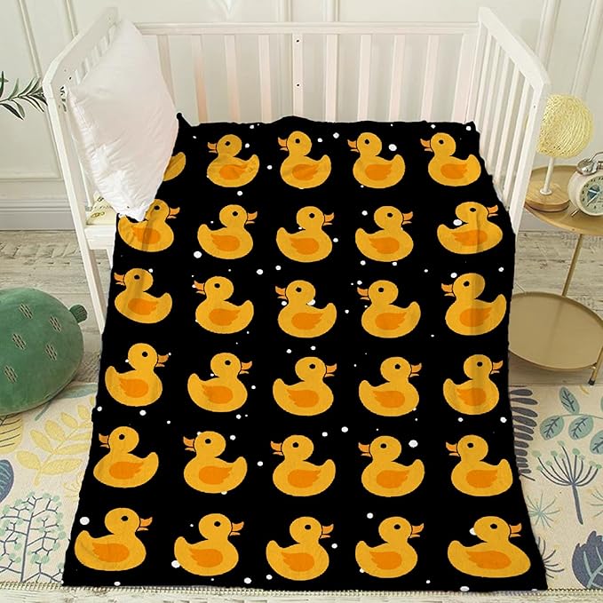 Thuswarm Cute Snowflake and Duck Flannel Blanket for Autumn Winter Gifts Warm Cozy Soft Funny Print Throw for Bed Couch Sofa 60”×50” Medium for Teen