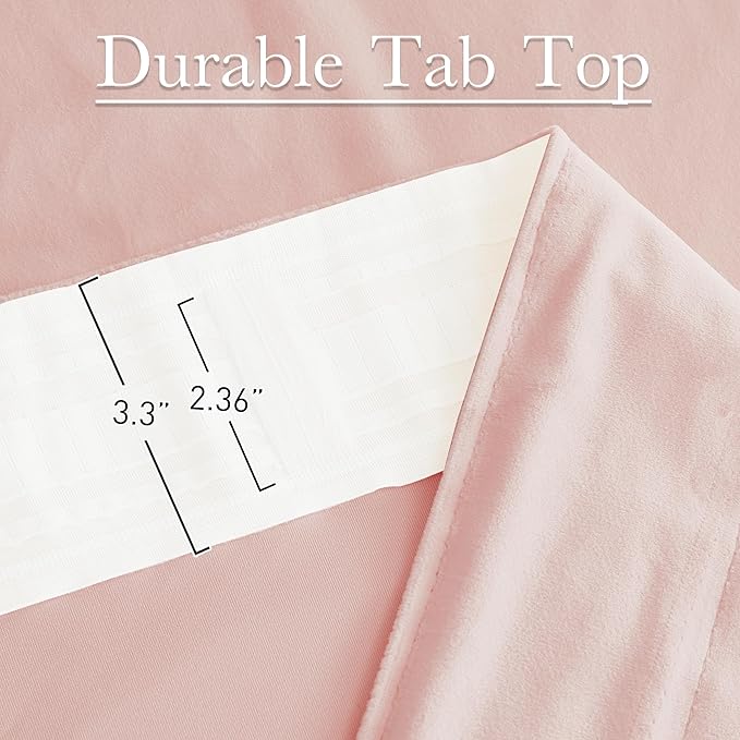StangH Baby Pink Velvet Curtains 84 Inches Length, Room Darkening Soft Drapes with Back Tab Thermal Insulated Window Treatment for Girls Bedroom, Living Room, 52x84 Inch, 2 Panels