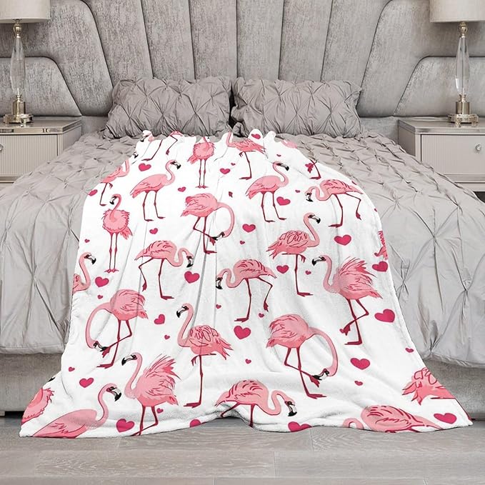 Flamingo Blanket Gifts for Girls Women Lovers - Pink Throw for Kids Adults - Soft Warm Cozy Fleece for Couch Sofa Bed 40"x50"