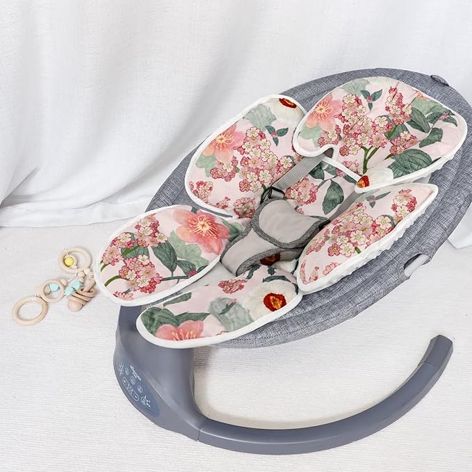 TANOFAR Infant Car Seat Head Support, Soft Baby Carseat Head & Body Support, Flower Baby Car Seat Insert Cushion for Newborn Boys