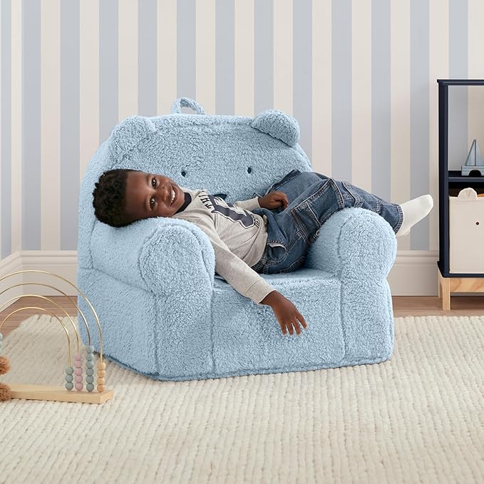 babyGap by Delta Children Sherpa Bear Chair - Greenguard Gold Certified, Powder Blue