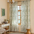 ENJOYBRIDAL White Floral 63 Inch Curtains 2 Panel Set Bedroom Boho Drapes Semi Sheer Dining Room Living Room Rod Pocket Window Curtain Panels Short Farmhouse Country Cute Chic Window Treatments