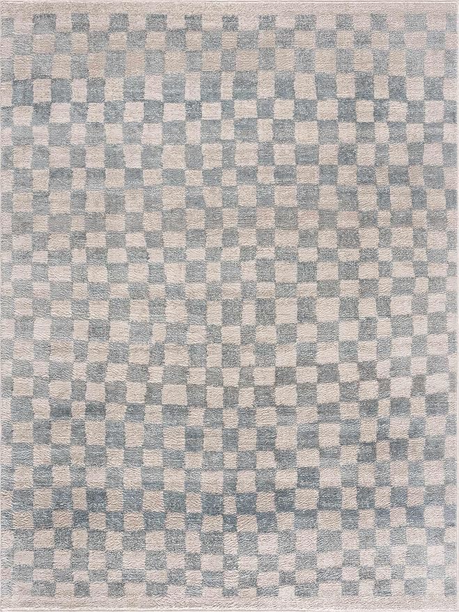 Hauteloom Benjy Living Room, Bedroom Area Rug - Contemporary - Cream, Silver Blue - 8'10'' x 12''