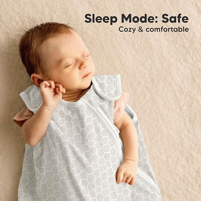 2-Pack Organic Baby Sleep Sacks,100% Cotton - Soft & Breathable 0.5TOG Baby Wearable Blanket,Toddler Sleeping Sack 18-24 months,Easy to Wear Transitional Swaddles for Newborns,Infants (Bumble Bear, L)