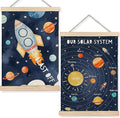 URLLUAE Solar System Poster Hanger Frame, Outer Space Room Decor, Solar System for Kids, 12x16 Inches Set of 2