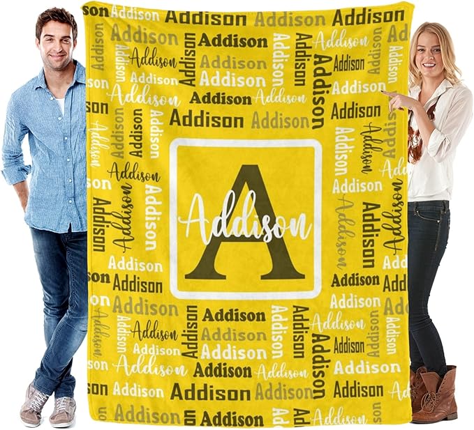 Dr.TOUGH Name Blanket Personalized Blanket for Adult Kids Flannel Customized Personalized Blankets and Throws