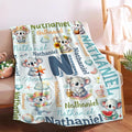 Personalized Custom Koala Blanket Gifts for Kids Boys Girls with Name - Customized Koala Super Soft Lightweight Flannel Sheets Decor for Crib Nap Couch - 90"x120" for Whole Family