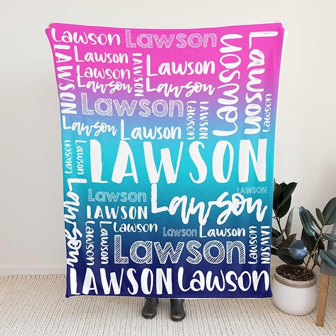 Dr.TOUGH Personalized Blankets with Name Customized Baby Blankets for Girls Boys Adults Monogrammed Blankets and Throws Christmas Birthday Mothers Valentines Day Gift (Z-Colorful 01, 30''×40'')