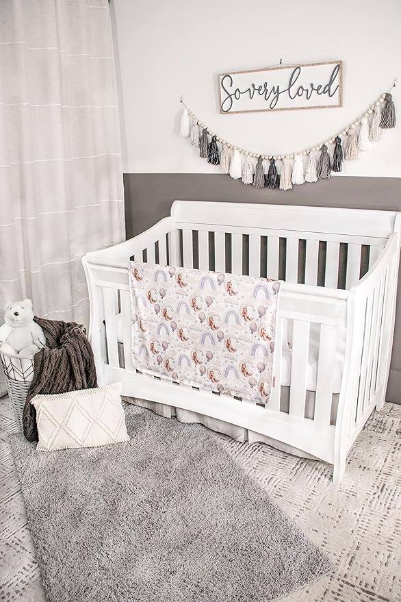 Top Tots Deluxe Minky Baby Blanket - Moon Bears, 40 x 29 Inch White