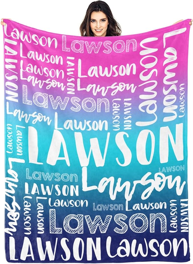 Dr.TOUGH Personalized Blankets with Name Customized Baby Blankets for Girls Boys Adults Monogrammed Blankets and Throws Christmas Birthday Mothers Valentines Day Gift (Z-Colorful 01, 50''×60'')