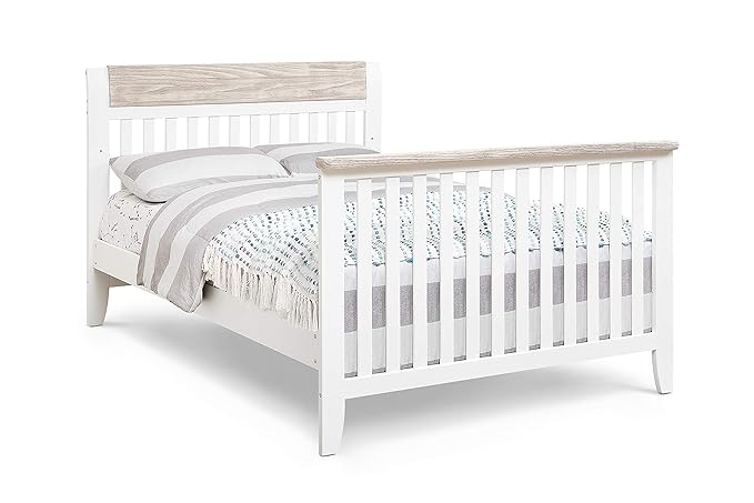 Suite Bebe Hayes 4 in 1 Convertible Baby Crib, White and Wire Brushed Wood