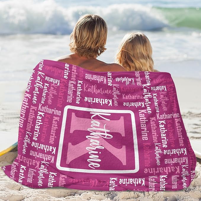 Dr.TOUGH Name Blanket Personalized Blanket for Adult Kids Flannel Customized Personalized Blankets and Throws