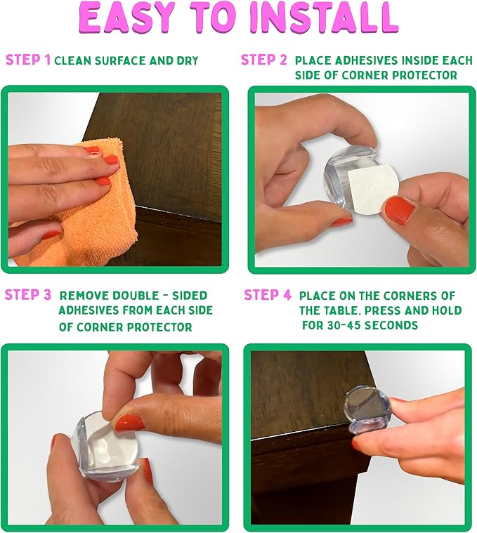 Transparent Corner Protector for Baby Safety - 12-Pack Edge Protectors, Furniture Corner Guards & Table Edge Covers - BPA-Free, Round Shape Design for Baby Proofing Corners