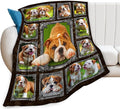 Bulldog Blanket English Bulldog Gifts Throw Blanket Super Soft Flannel Lightweight Fluffy Plush Cozy Fuzzy Fleece Decor Blanket for Dog Lover Girl Woman Boys Kids Adults Man for Bed Sofa 40"X50"