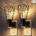 DORESshop Led Night Light, Night Lights Plug into Wall, Dusk to Dawn Sensor, 0-100LM Adjustable Brightness, 3000K Soft White, Farmhouse Vintage Nightlight for Bedroom, Bathroom, Hallway, 2 Packs