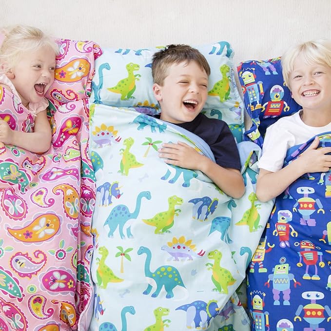 Wildkin Kids Original Nap Mat – Cozy Kids Sleep Mat with Pillow, ideal for School & Travel