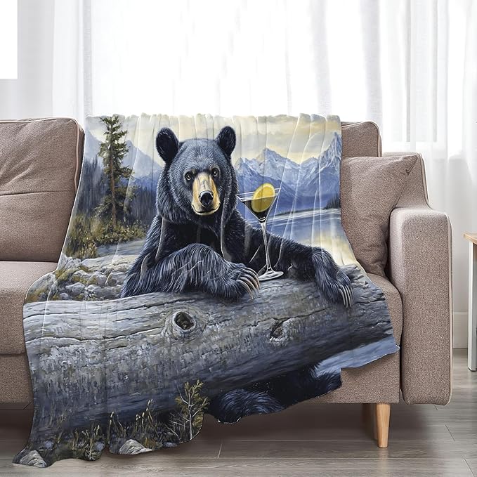 Tijuboni Bear Cabin Throw Blanket Bear Gifts for Girls Boys Women Men Kids Adults Soft Flannel Fleece Blanket for Couch Sofa Bed Home Decor 50"x60"