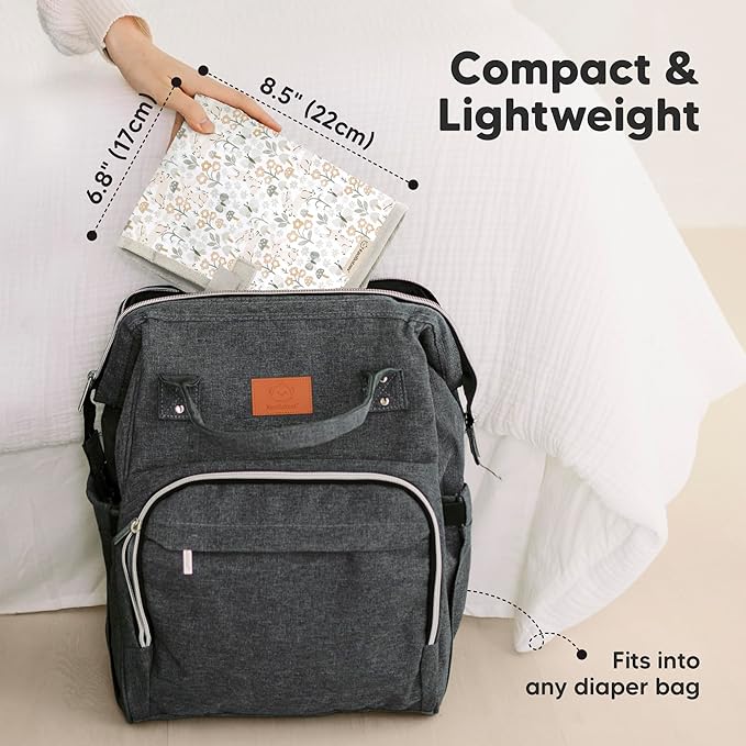 KeaBabies Portable Diaper Changing Pad, Easy Wipe Clean - Foldable Waterproof Baby Changing Mat for Diaper Bag, Compact, Lightweight, 25x13 Newborn, Infant, Baby Changer Travel Essential (Prairie)