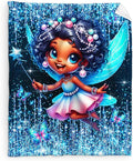 Girls Blanket Fairy Throw Gift for Toddler Kids Daughter Birthday - 30x40 Inches Lightweight Soft Black Throw Blankets for Sofa Couch Bedroom Trip