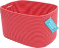 OrganiHaus Woven Storage Baskets for Organizing, Cotton Rope Organizer Bins for Shelves, Closet & Nursery, Dog Toy Basket, Decorative Bins for Toys, Towels & Books - 15x10x9, Red