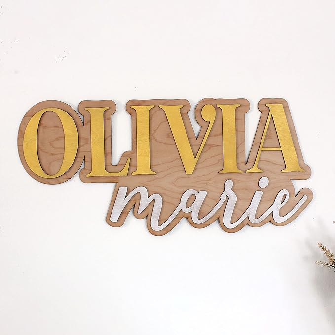 Large Wood Nursery Sign | Nursery name sign for Kids | Custom Wood Name Sign | 3D Wood Baby Name Sign (Red)