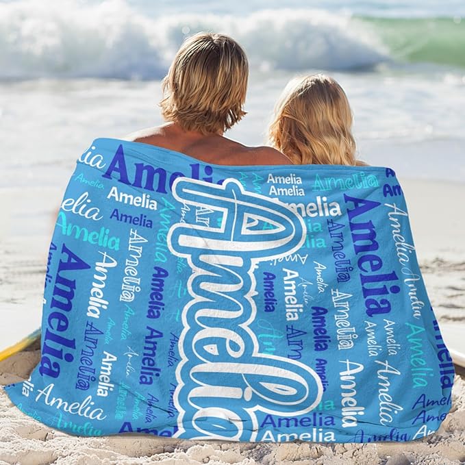 Dr.TOUGH Personalized Blanket for Adult Kids with Name Customized Blankets Personalized Throw Blanket for Christmas Birthday Gifts