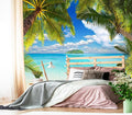 XMPMBM-Beach Palm Tree backsplash Large Decorative Wallpaper Tropical Palm Leaf Bedroom Bathroom Wall Mural- W 154" X H 105"（112 Square Foot）