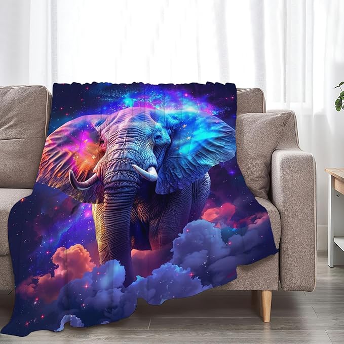 Tijuboni Elephant Throw Blanket Elephant Gifts for Girls Boys Women Men Kids Adults Soft Flannel Fleece Blanket for Couch Sofa Bed Home Decor 40"x50"