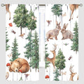 YCness Forest Animal Curtains, Wild Animals Watercolor Woodland Bear Rabbit Cartoon Window Treatments for Kids Bedroom Living Room Kitchen Living Room Drapes, 55x63 Inch